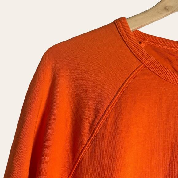 Athleta Sundown Puckered Orange Pullover Crewneck Sweatshirt Size Small - Picture 4 of 10